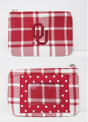 OU, University of Oklahoma Logo Clutch/Coin Purse<br>with KEY RING CHAIN<BR>(Click on picture for full details)